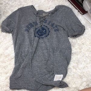 RETRO BRAND penn state lace up t-shirt (size s)